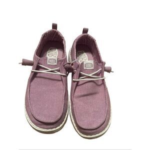 Hey Dude Womens Lilac Wendy Chambray Slip On Casual Loafers Shoes Size 7